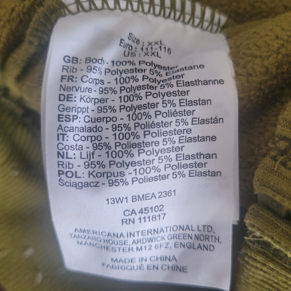 Bench Men's Zip-Up Sweatshirt Size XXL - Picture 4 of 8